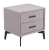 Halle Gray Steel and Polyester Rectangular Side Table