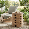 Mado Natural Acacia Wood Round Side Table for Outdoor Use