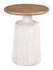 Goblet Brown & White Mango Wood Round Side Table