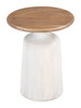 Goblet Brown & White Mango Wood Round Side Table