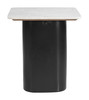 Fiora White & Black Marble and Mango Wood Square Side Table