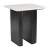 Fiora White & Black Marble and Mango Wood Square Side Table
