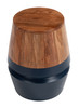 Tornos Walnut & Deep Blue Acacia Wood Round Side Table