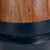 Tornos Walnut & Deep Blue Acacia Wood Round Side Table