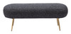 Creek Glitter Black Steel and Polyester Bench