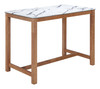 Fein White Rubberwood Rectangular Counter Table