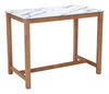 Fein White Rubberwood Rectangular Counter Table