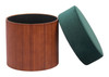 Boto Green Pine Wood and Polyester Storage Ottoman