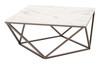 Tintern White & Antique Bronze Composite Stone and Steel Coffee Table