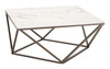 Tintern White & Antique Bronze Composite Stone and Steel Coffee Table