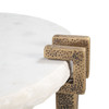 Rench White Natural Marble and Iron Round Side Table