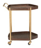Stela Walnut Steel Bar Cart with Wheels