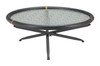 Aneis Black Glass and Fir Wood Round Coffee Table
