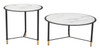 Davis White & Black Tempered Glass and Steel Coffee Table Set