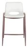 Desi White & Walnut (Set of 2) Steel and Polyurethane Counter Stool