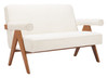 Encanto Ivory Rubberwood and Polyester Loveseat