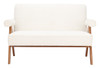 Encanto Ivory Rubberwood and Polyester Loveseat