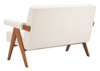Encanto Ivory Rubberwood and Polyester Loveseat