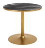 Batu Black & Gold Tempered Glass and Steel Round Dining Table