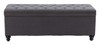 Halifax Gravel Gray Rubberwood and Polyester Storage Bench