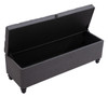 Halifax Gravel Gray Rubberwood and Polyester Storage Bench