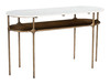 Bild White & Brass Natural Marble and Iron Oval Console Table