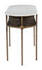 Bild White & Brass Natural Marble and Iron Oval Console Table