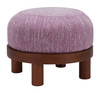 Gome Wisteria Purple Rubberwood and Polyester Ottoman