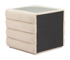 Soffice Beige Glass and Polyester Rectangular Nightstand