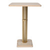 Wilou Natural Rubberwood and Steel Square Bar Table