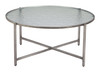 Vetro Silver Glass and Steel Round Coffee Table