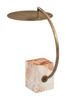 Voler Brass Natural Marble and Iron Round Side Table