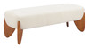 Charm Ivory Rubberwood and Polyester Bench