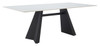 Inky White Sintered Stone and Steel Rectangular Dining Table
