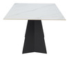 Inky White Sintered Stone and Steel Rectangular Dining Table