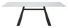 Inky White Sintered Stone and Steel Rectangular Dining Table
