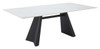 Inky White Sintered Stone and Steel Rectangular Dining Table