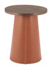 Dikis Brown Polyurethane Round Side Table