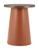 Dikis Brown Polyurethane Round Side Table