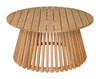 Zahara Natural Acacia Wood Round Coffee Table for Outdoor Use