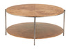 Adna Brown Steel Round Coffee Table