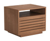 Slit Walnut Rubberwood Rectangular Nightstand