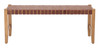 Bandani Brown Leather and Rubberwood Bench