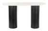 Izola White & Black Natural Marble and Mango Wood Console Table