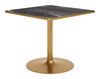 Nimara Natural Tempered Glass and Aluminum Round Dining Table
