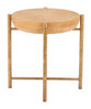 Halva Natural Steel Round Side Table