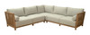 Teras Gray Acacia Wood and Olefin Sectional for Outdoor Use