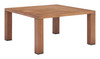 Regels Natural Aluminum Square Coffee Table for Outdoor Use