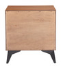 Zarif Black & Walnut Steel and Polyester Rectangular Nightstand