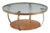 Gara Multicolor Glass and Steel Round Coffee Table